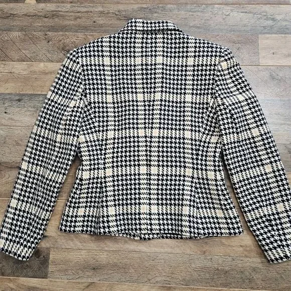 Xerxes Suit 10 Houndstooth Double Breasted Blazer Pencil Skirt Wool Corpcore - Picture 9 of 13